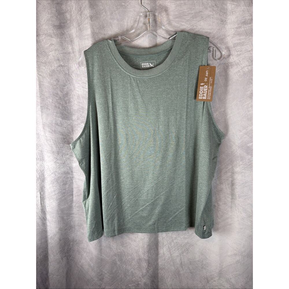 New Eddie Bauer Sleeveless Women’s Surreal Travel Tank Shirt Green sz TXXL - Picture 2 of 8